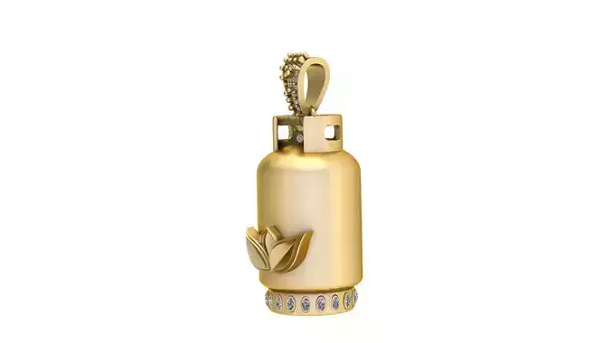 Gold gas cylinder pendant  3D printable model       3D print model