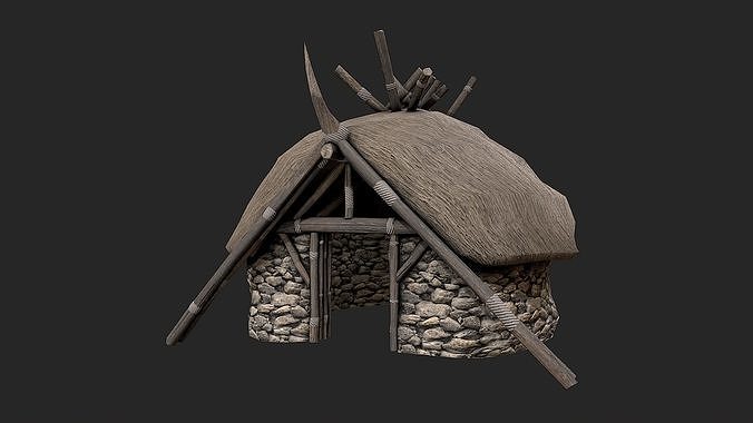Viking Houses Totems Runestones Collection 3D Model Pack 5