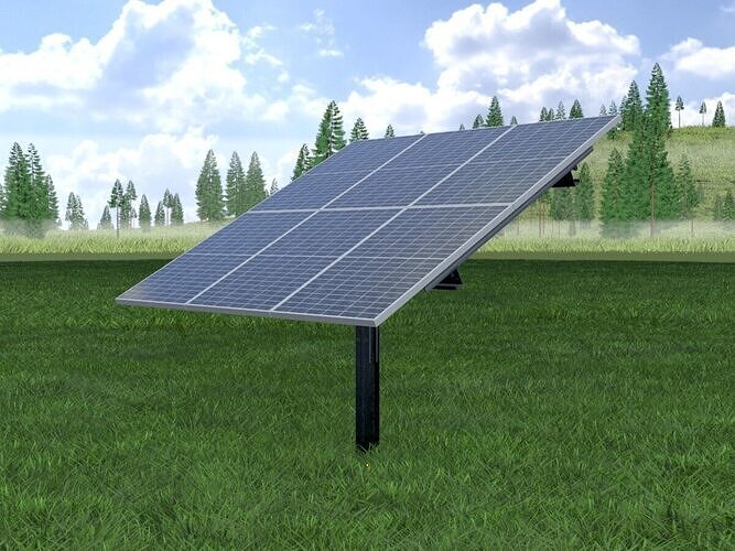 Agricultural photovoltaic 120 degrees 4m Low-poly 3D model