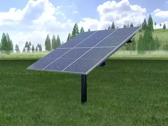 Agricultural photovoltaic 120 degrees 4m Low-poly 3D model