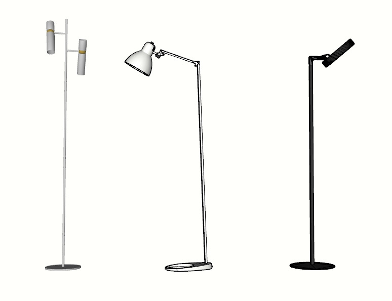 Minimalist Trio Floor Lamps 3D model_1