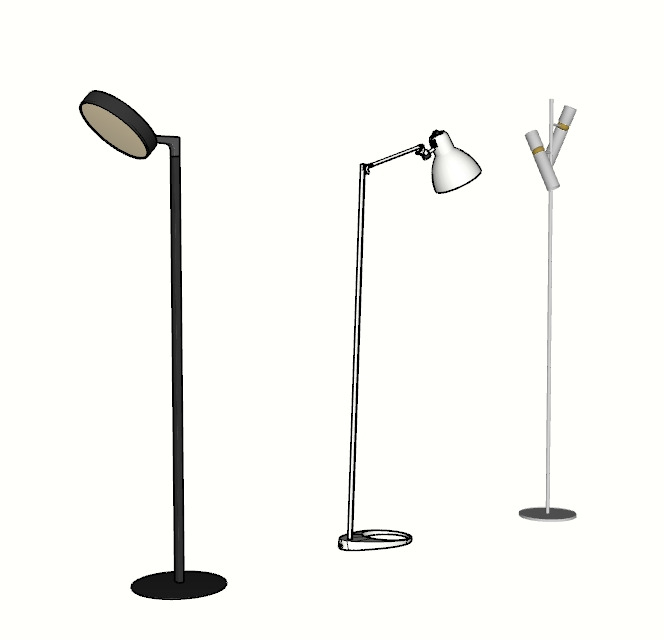 Minimalist Trio Floor Lamps 3D model_4