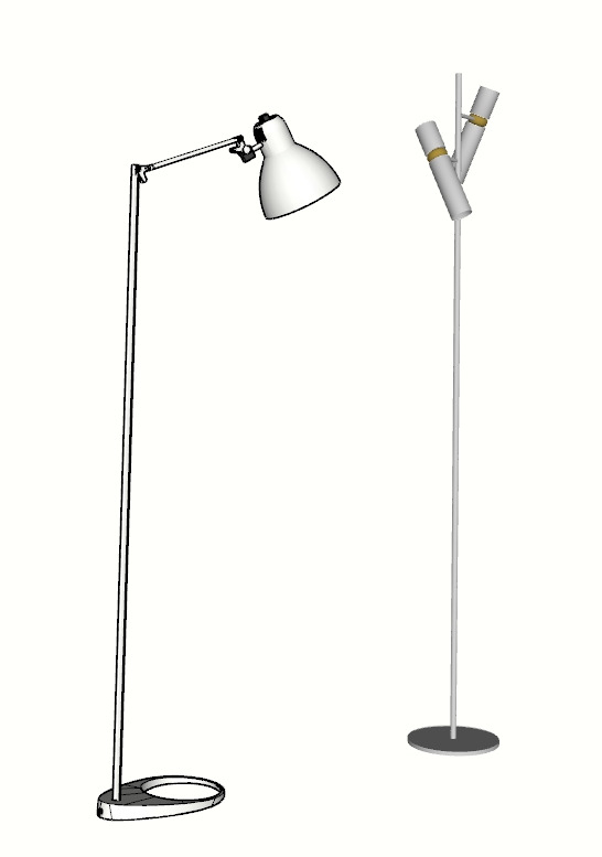 Minimalist Trio Floor Lamps 3D model_5