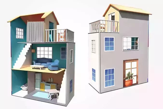 Cartoonish House Interior