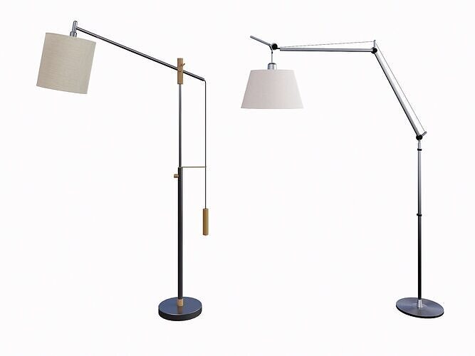 Twin Floor Lamp System 3D model