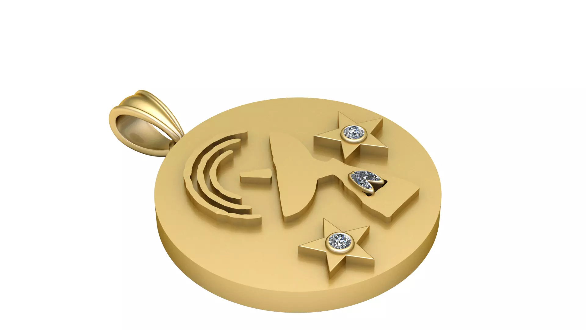 Gold trophy pendant 3D printable model 3D print model