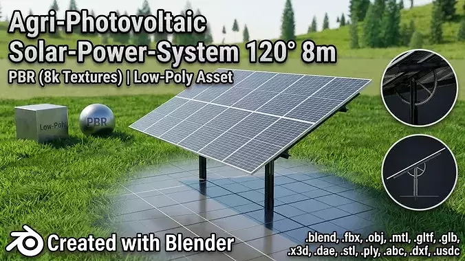 Agri-Photovoltaic-System 120 degrees 8m