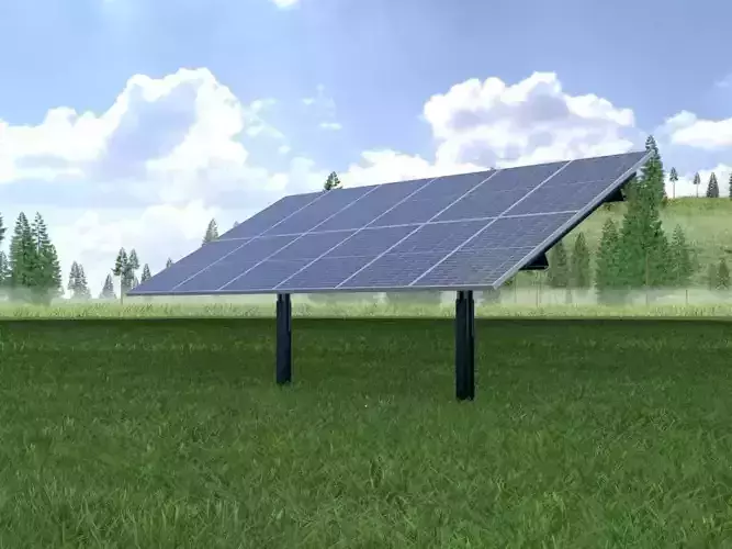 Agri-Photovoltaic-System 120 degrees 8m Low-poly 3D model