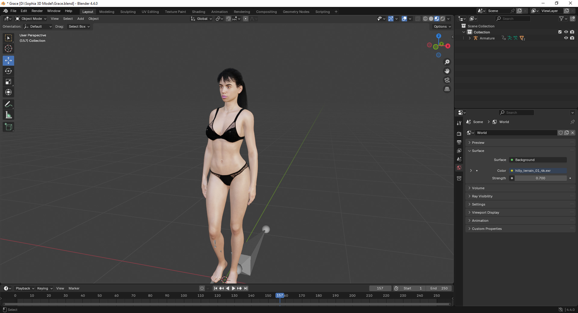 Grace - Realistic Female 3D Model Low-poly 3D model_5