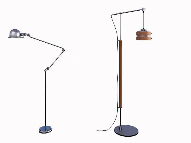 Modern Duo Floor Lamps 3D model