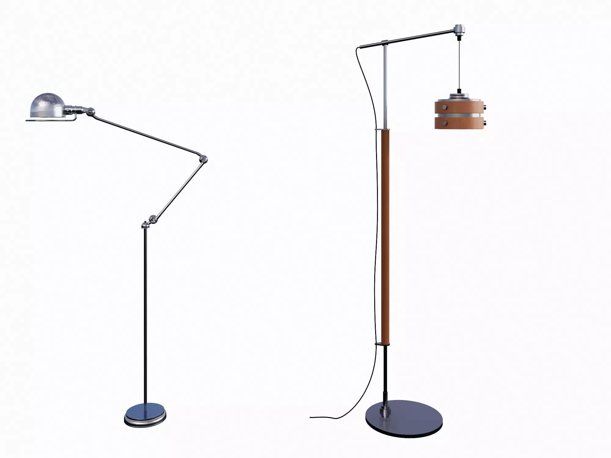 Modern Duo Floor Lamps 3D model_0