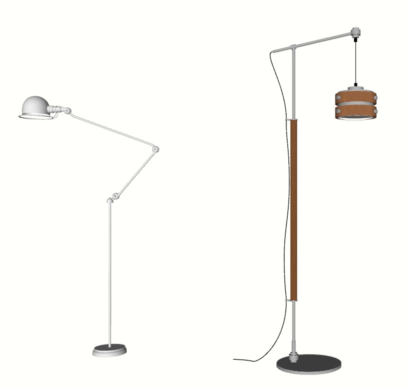 Modern Duo Floor Lamps 3D model_1