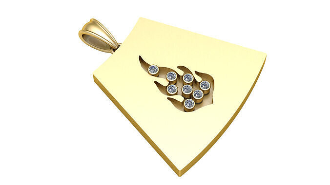Flame gold pendant  3D printable model       3D print model