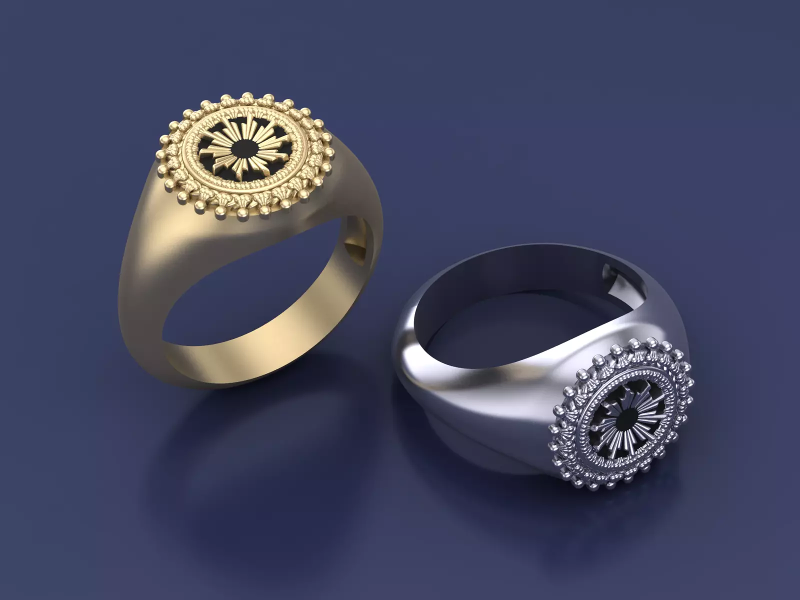 elegant gold ring with intricate detailing and a unique design 3D print model
