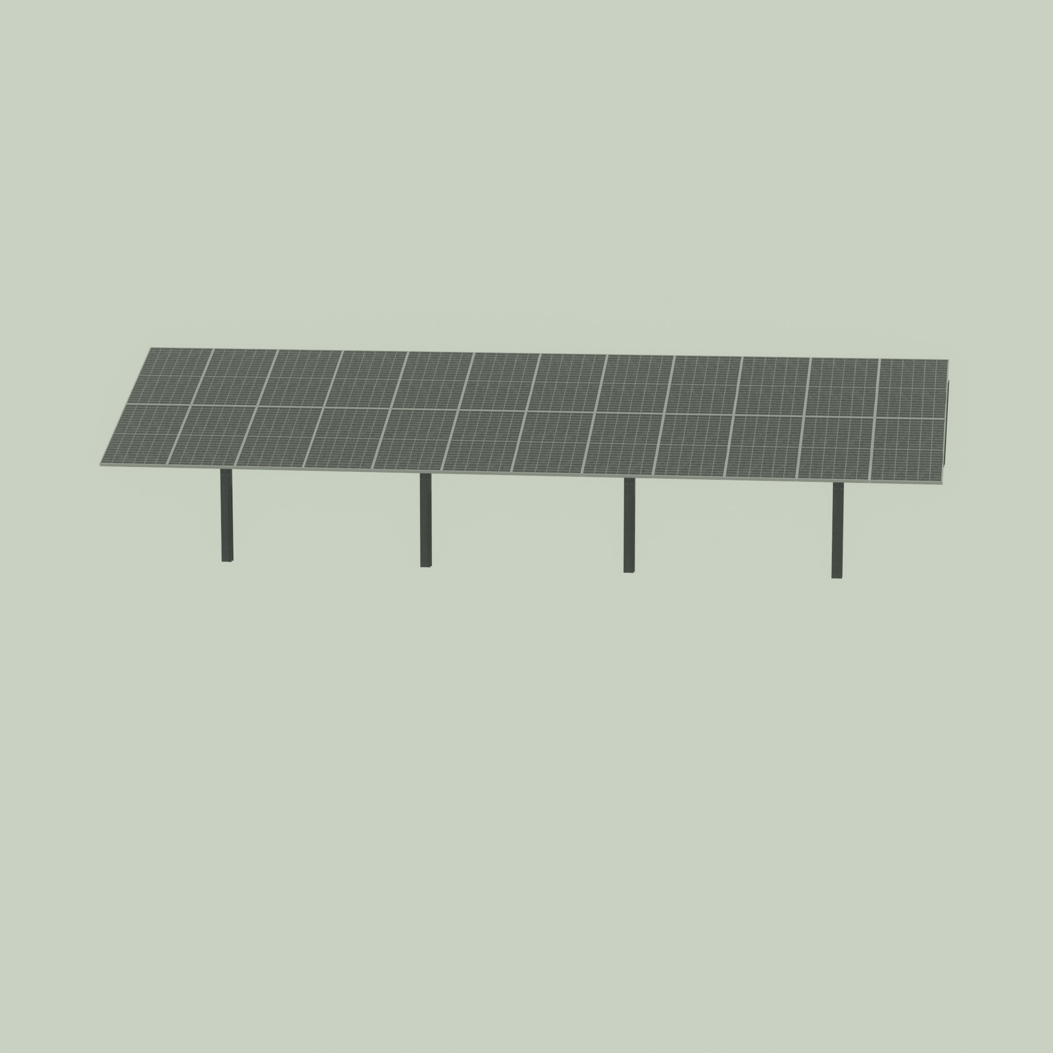 Agri-Photovoltaic Solar Panel 120 degrees 16m Low-poly 3D model_56