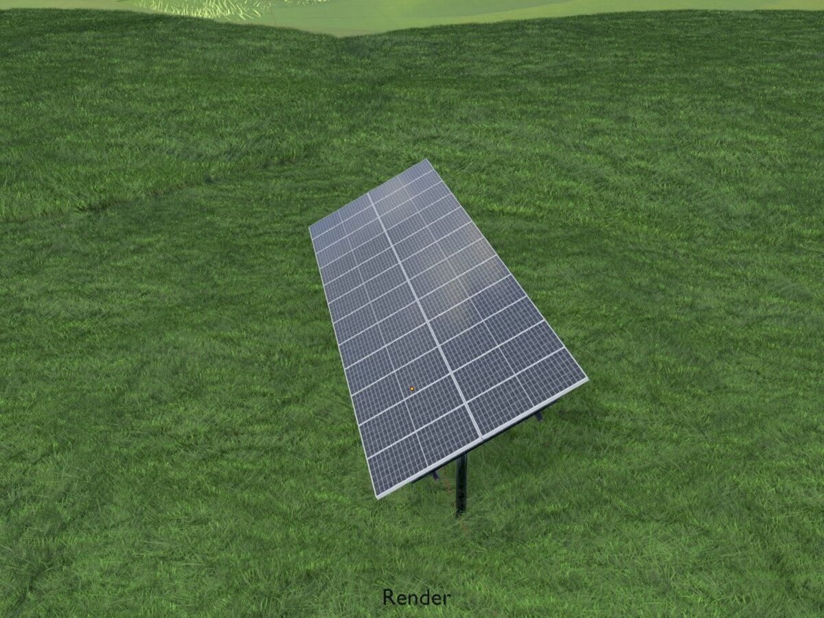 Agri-Photovoltaic Solar Panel 120 degrees 16m Low-poly 3D model_18