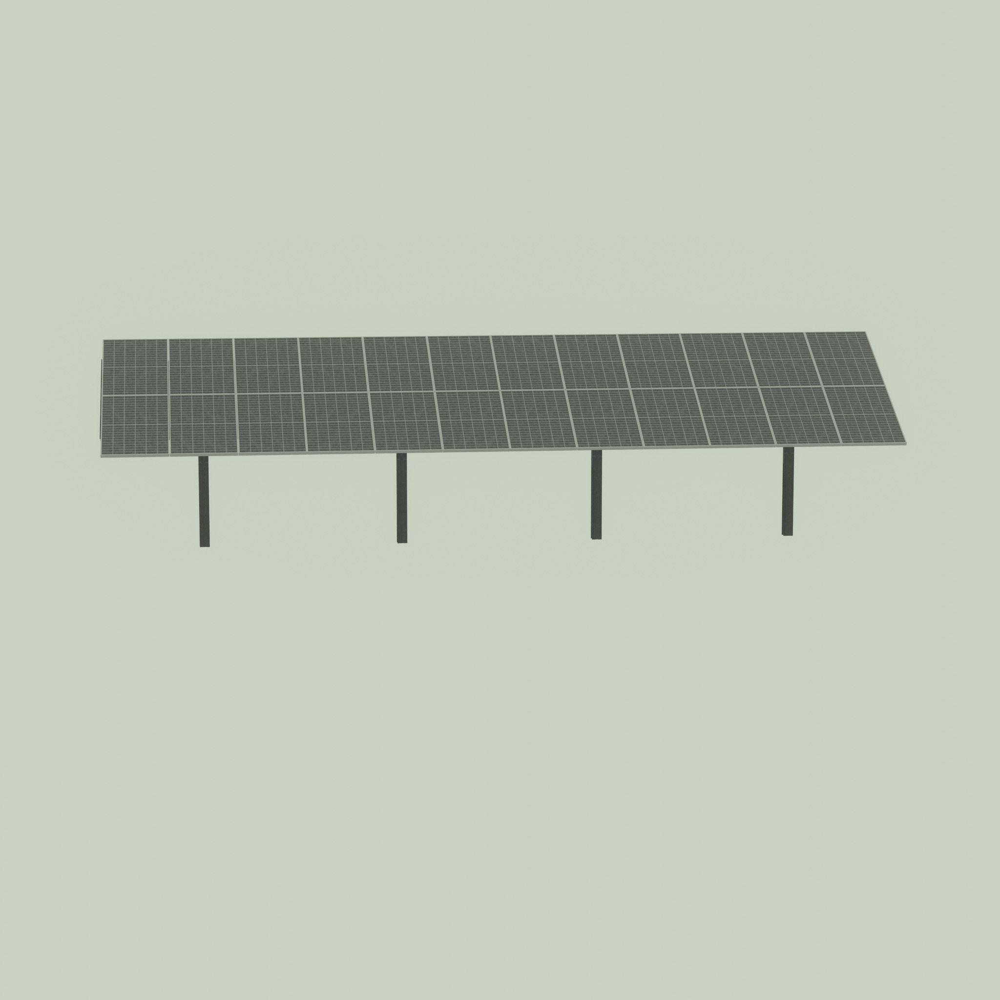 Agri-Photovoltaic Solar Panel 120 degrees 16m Low-poly 3D model_53
