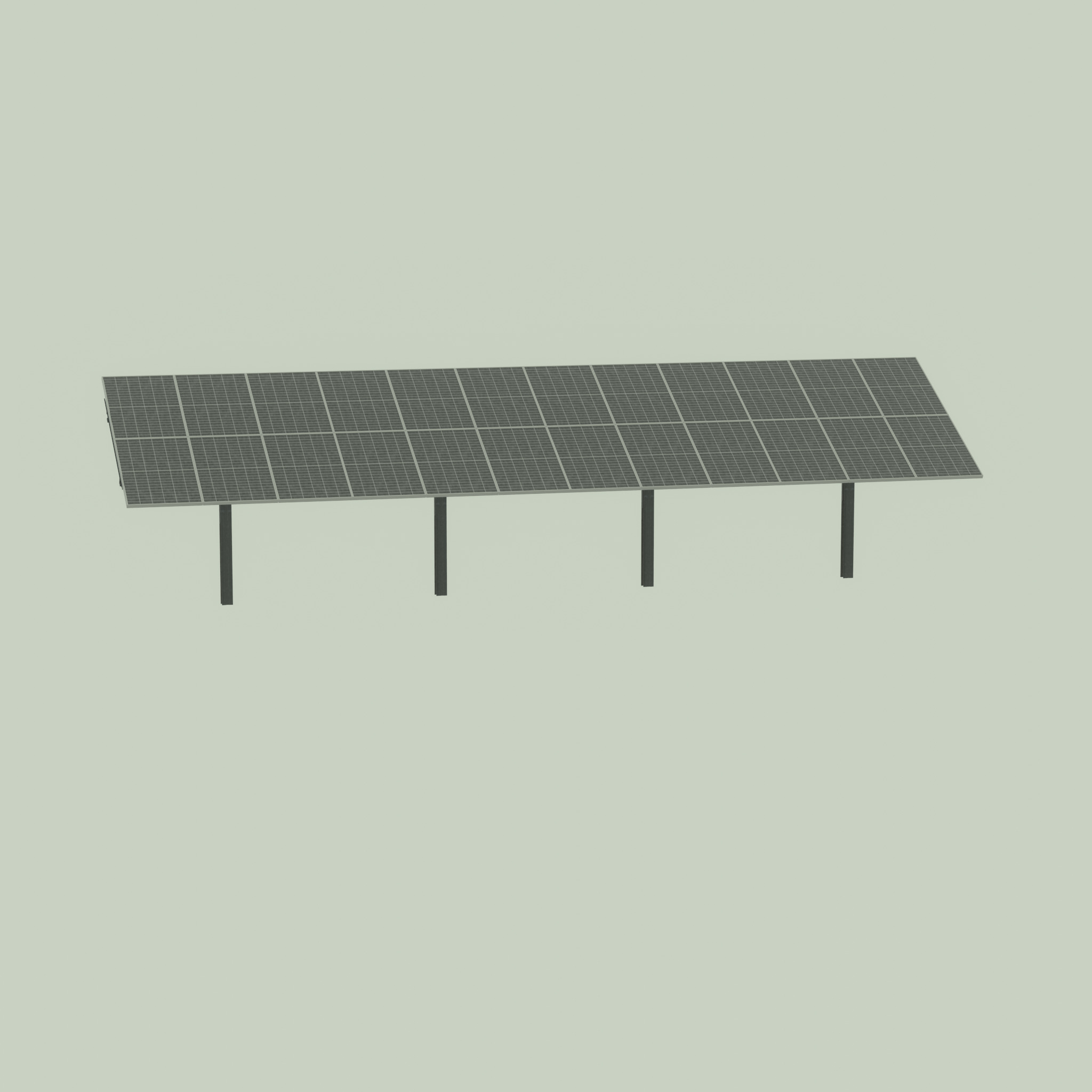 Agri-Photovoltaic Solar Panel 120 degrees 16m Low-poly 3D model_52