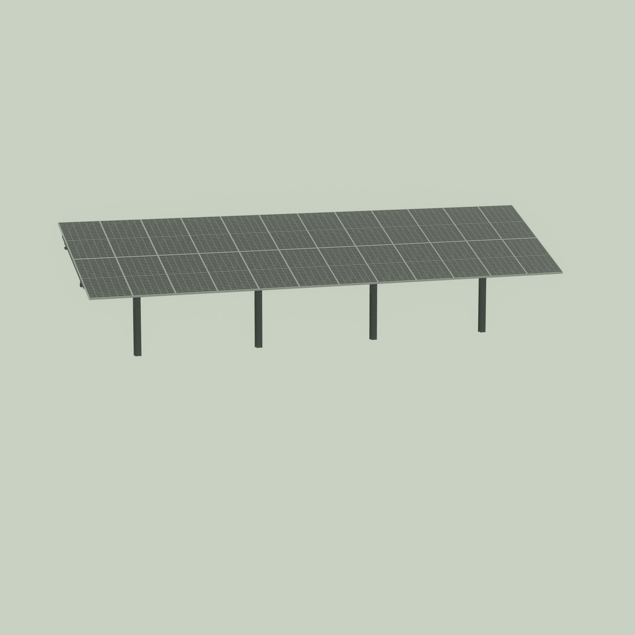 Agri-Photovoltaic Solar Panel 120 degrees 16m Low-poly 3D model_51