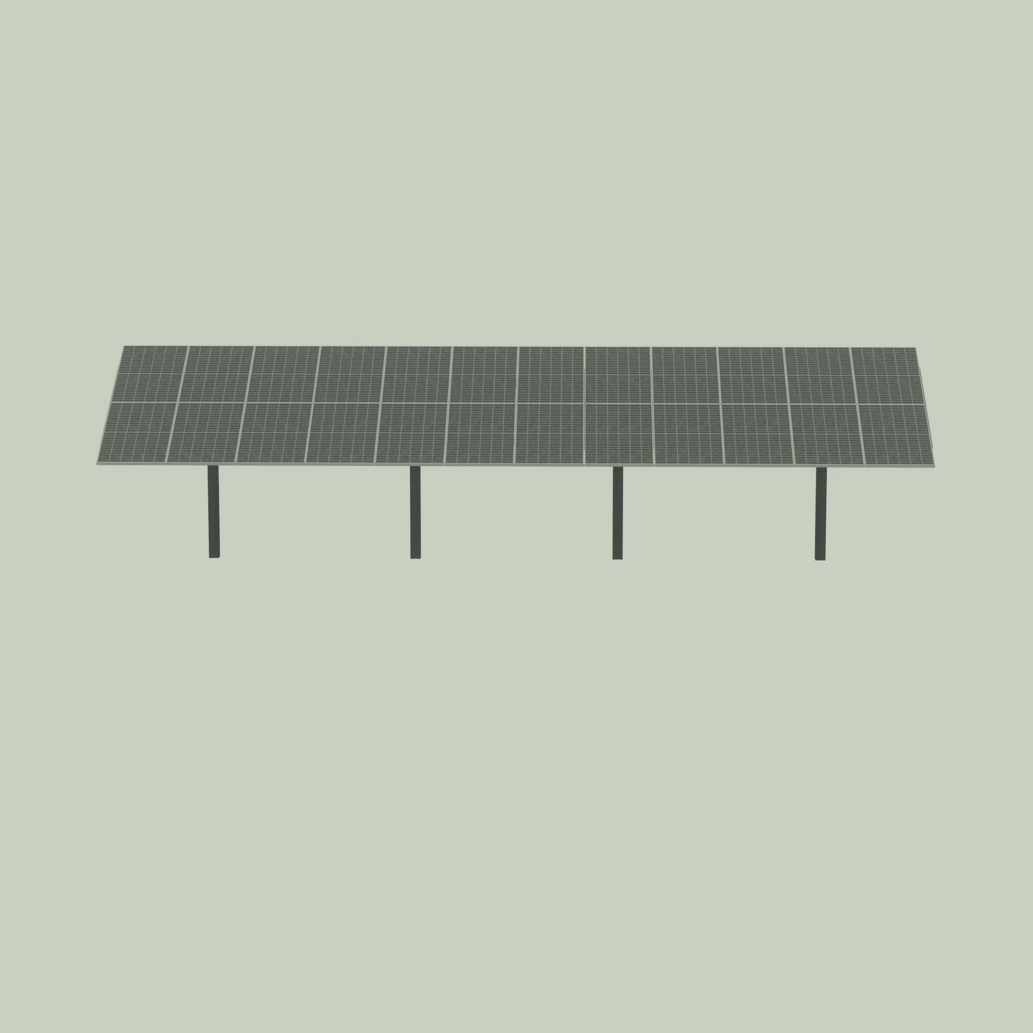 Agri-Photovoltaic Solar Panel 120 degrees 16m Low-poly 3D model_55
