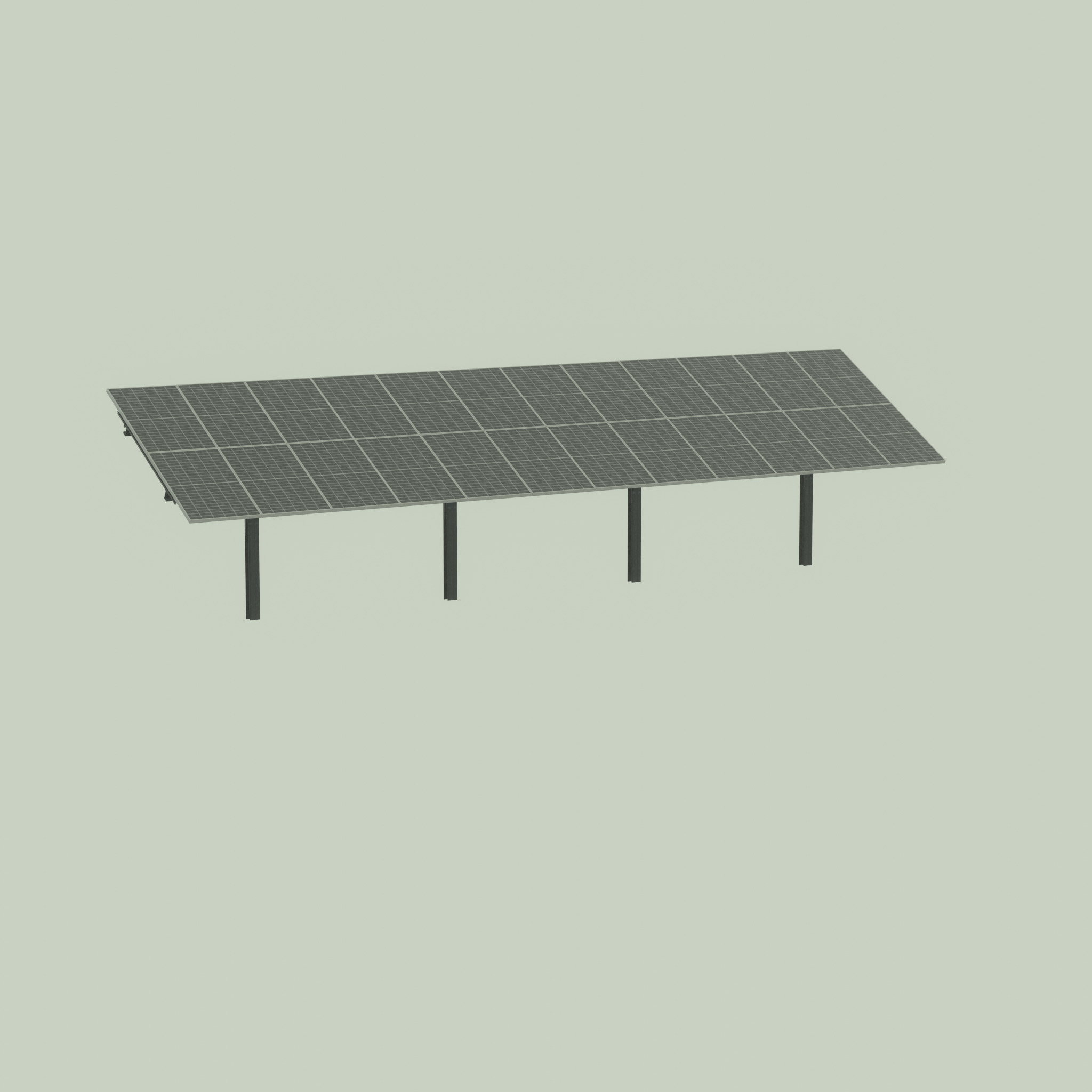 Agri-Photovoltaic Solar Panel 120 degrees 16m Low-poly 3D model_50