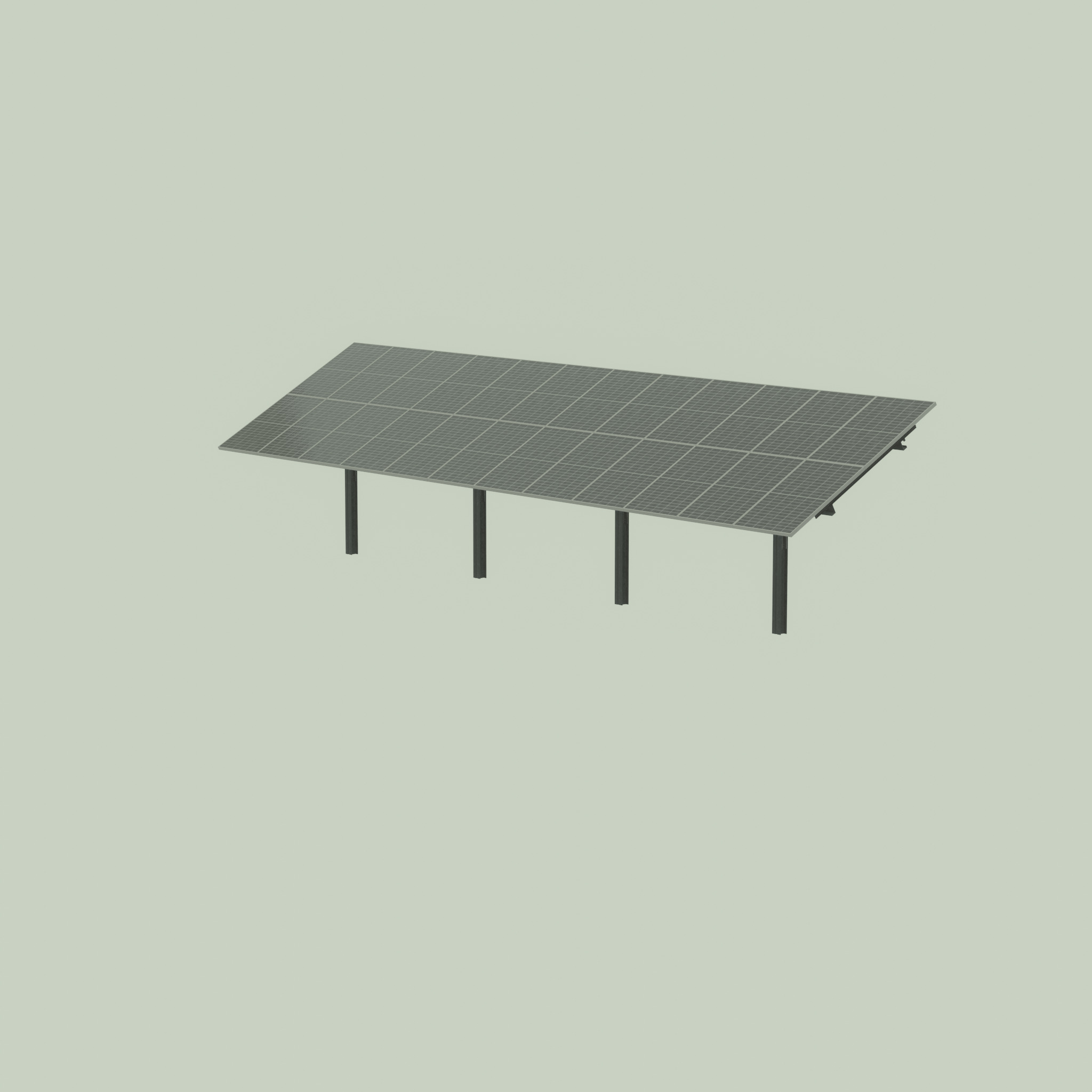 Agri-Photovoltaic Solar Panel 120 degrees 16m Low-poly 3D model_21