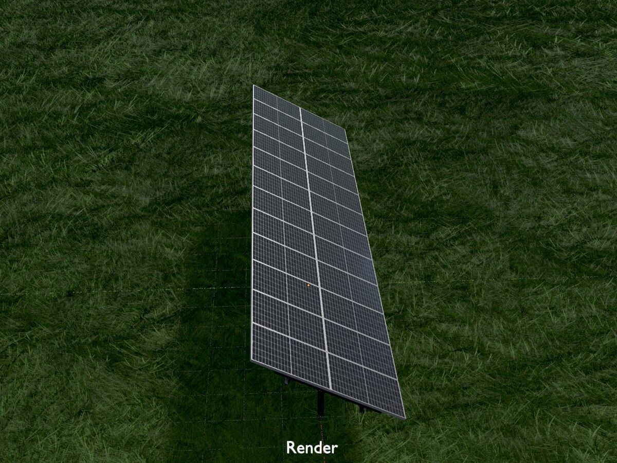 Agri-Photovoltaic Solar Panel 120 degrees 16m Low-poly 3D model_16