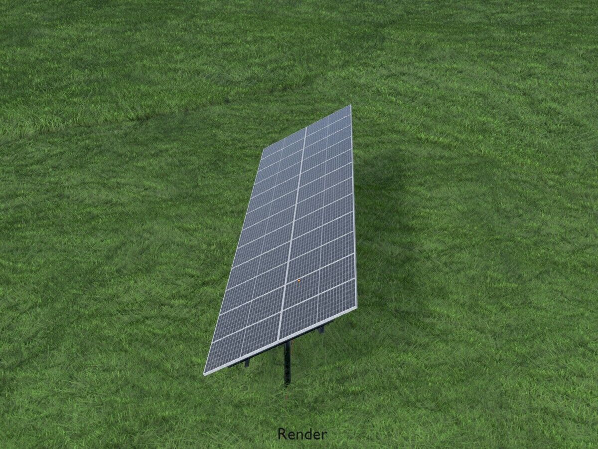 Agri-Photovoltaic Solar Panel 120 degrees 16m Low-poly 3D model_14