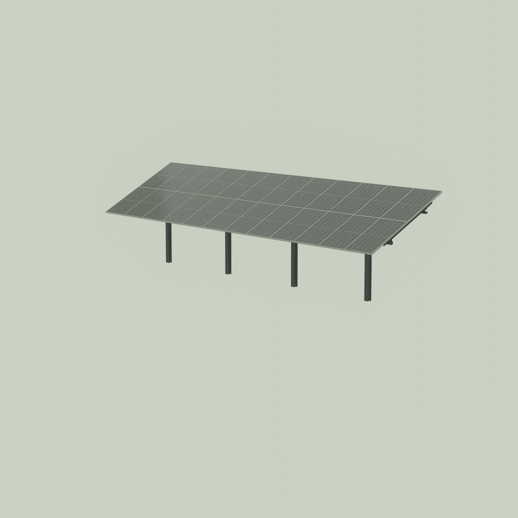 Agri-Photovoltaic Solar Panel 120 degrees 16m Low-poly 3D model_61
