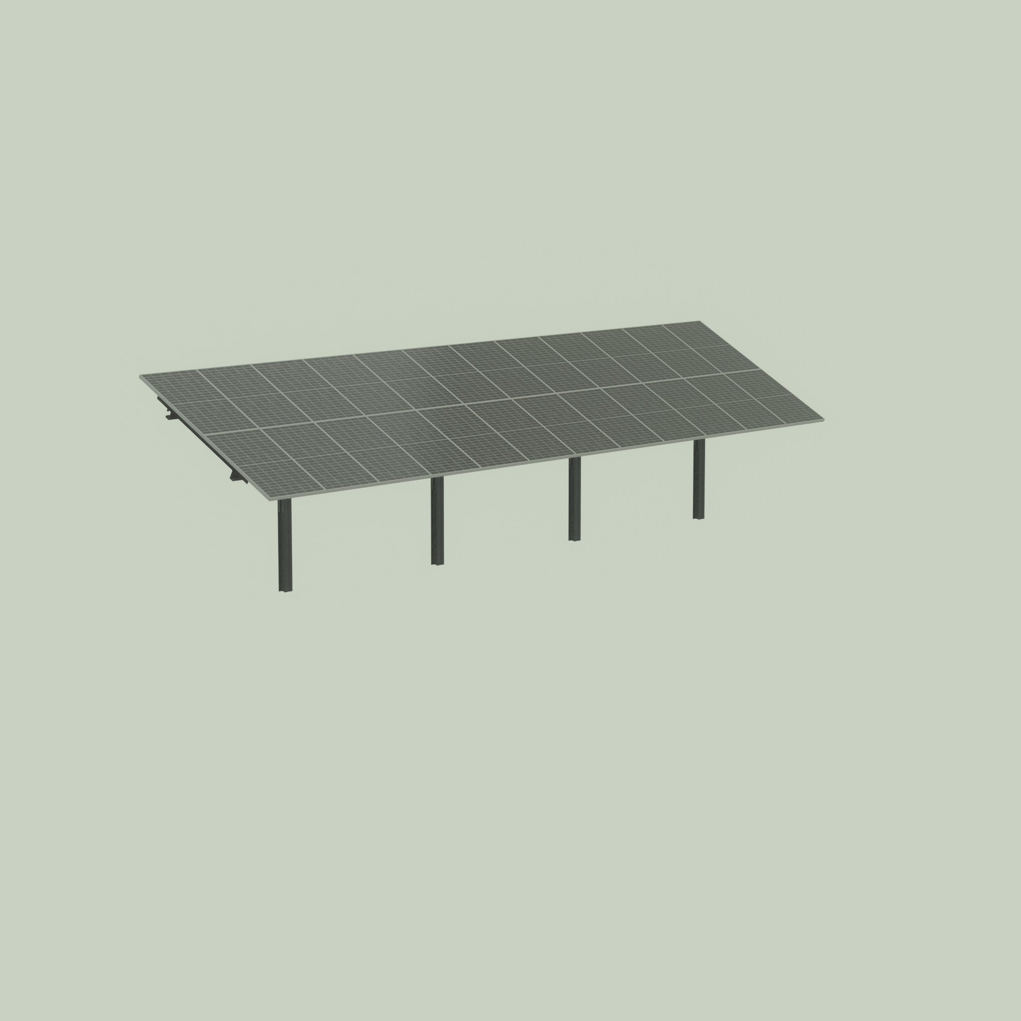 Agri-Photovoltaic Solar Panel 120 degrees 16m Low-poly 3D model_48
