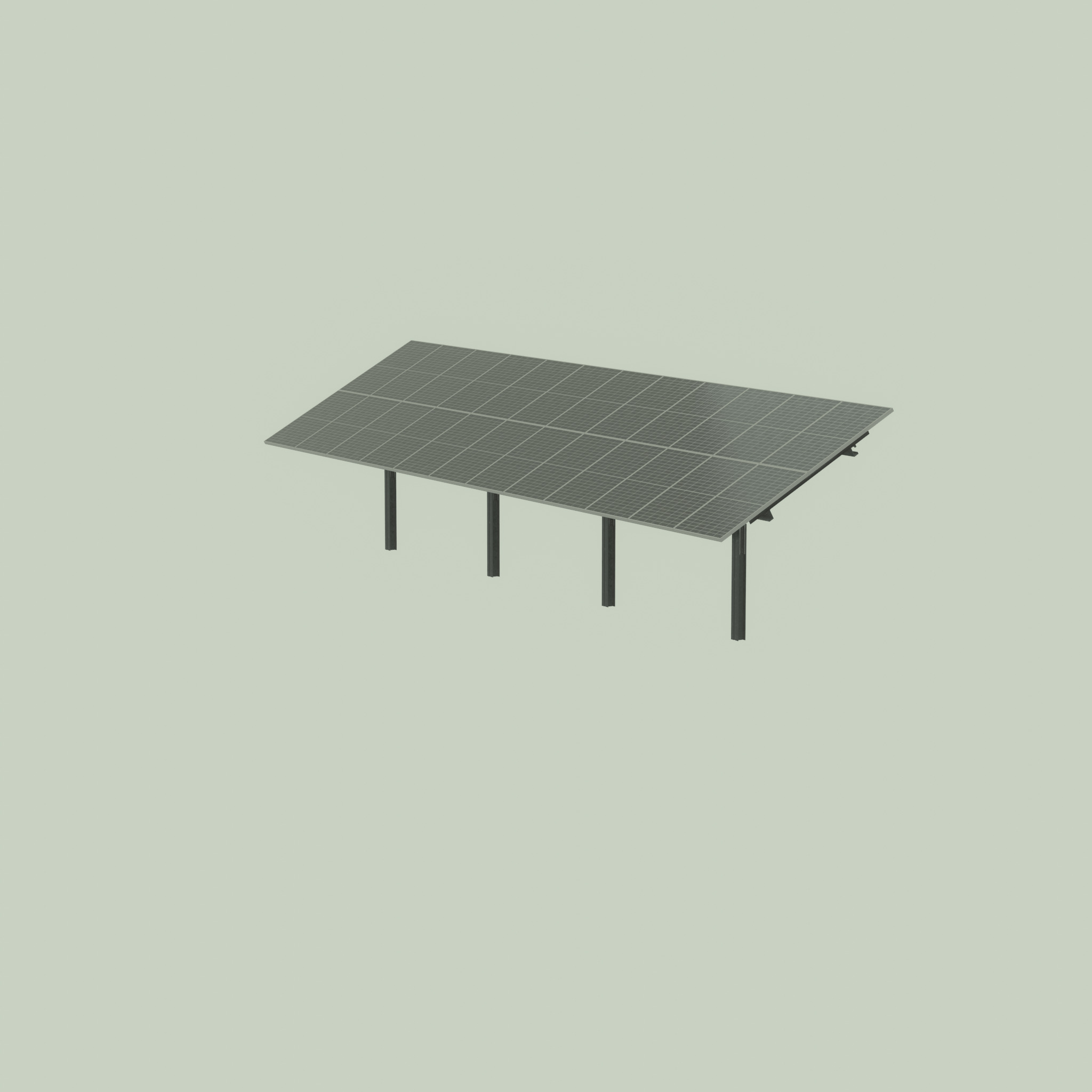 Agri-Photovoltaic Solar Panel 120 degrees 16m Low-poly 3D model_62