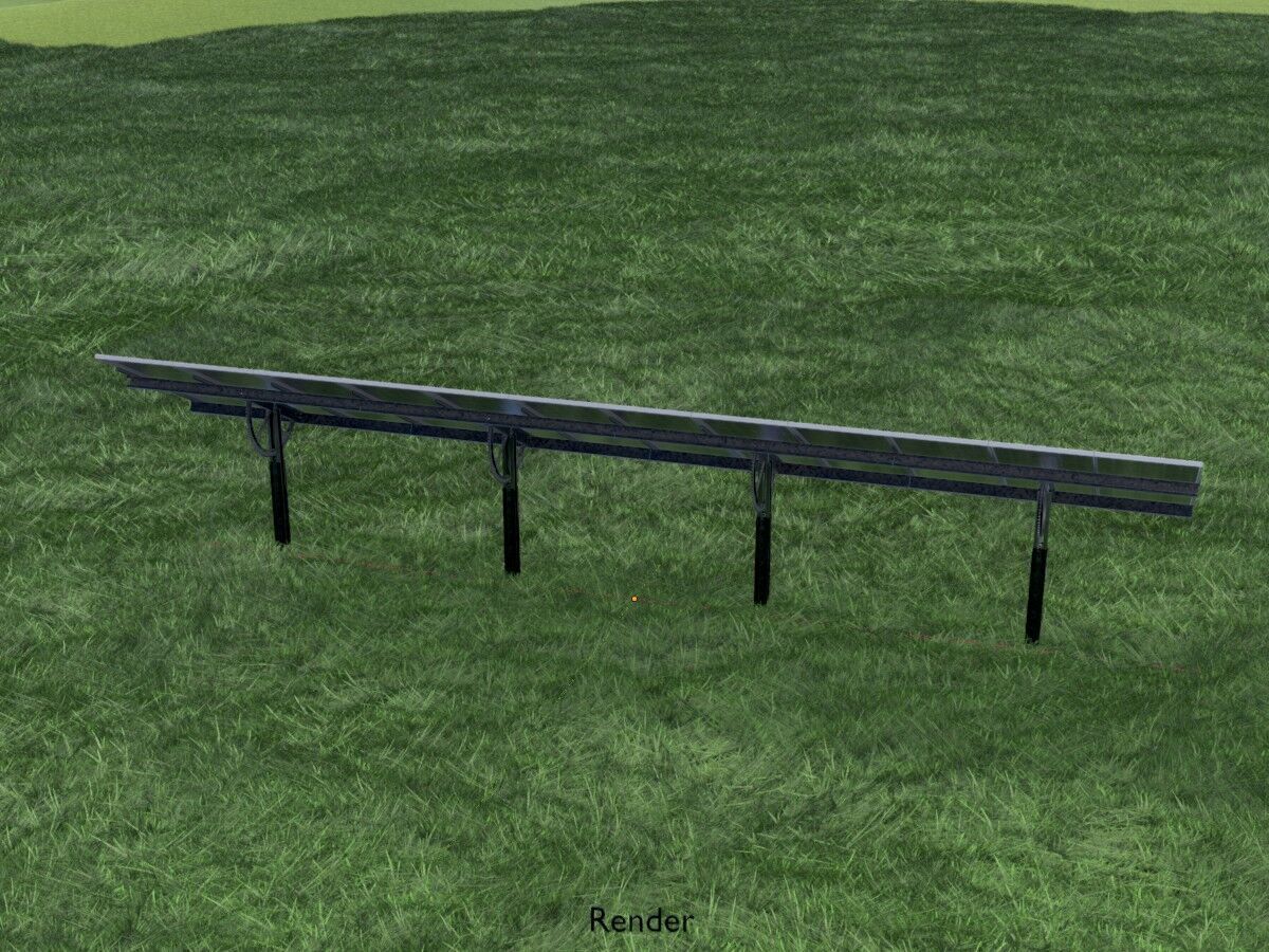 Agri-Photovoltaic Solar Panel 120 degrees 16m Low-poly 3D model_19