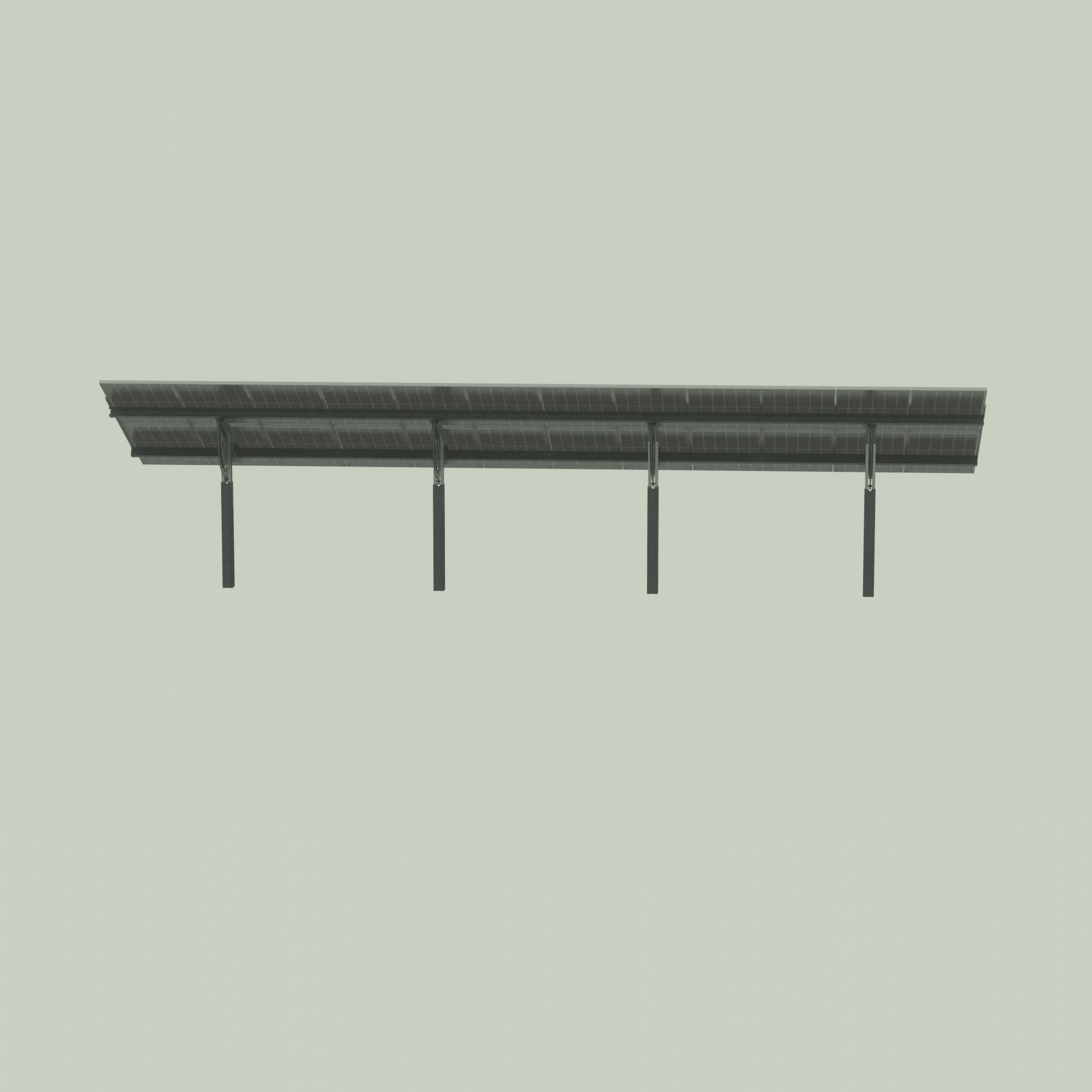 Agri-Photovoltaic Solar Panel 120 degrees 16m Low-poly 3D model_30