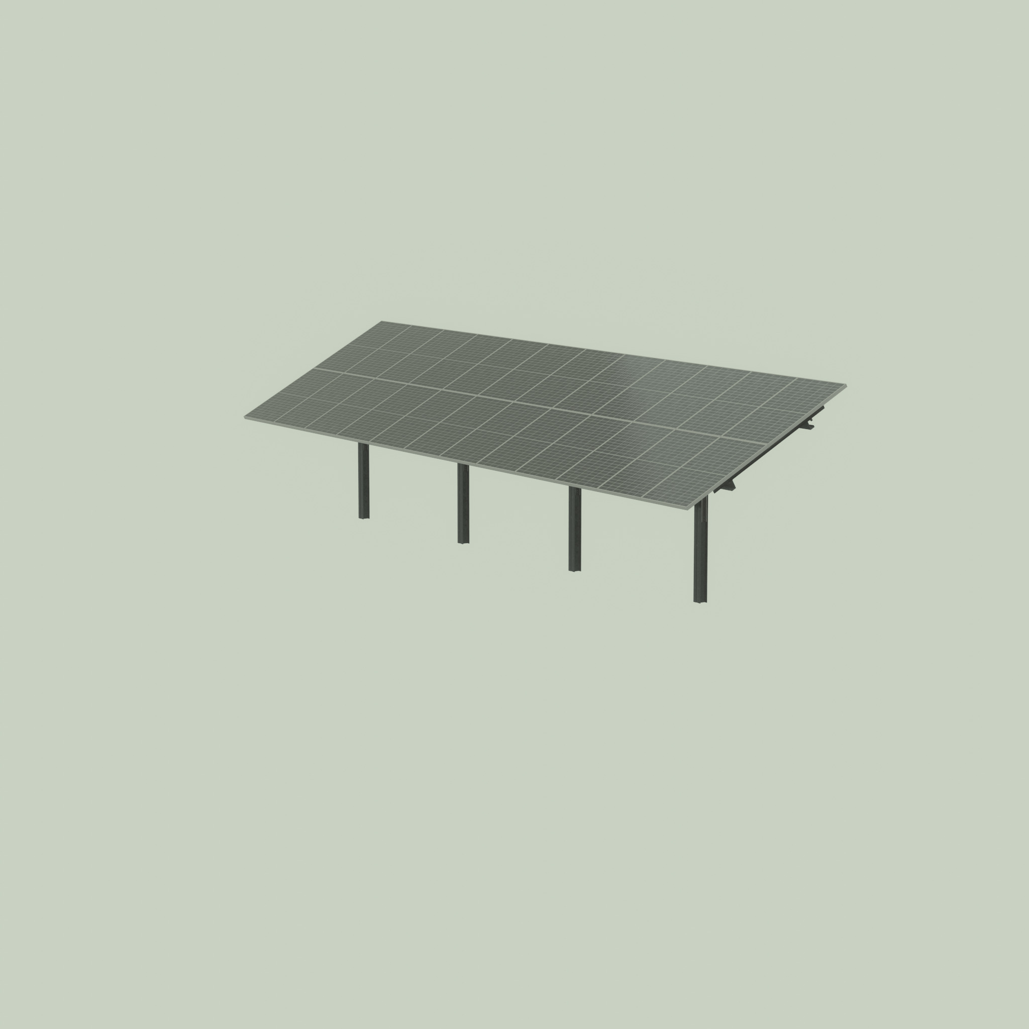 Agri-Photovoltaic Solar Panel 120 degrees 16m Low-poly 3D model_32