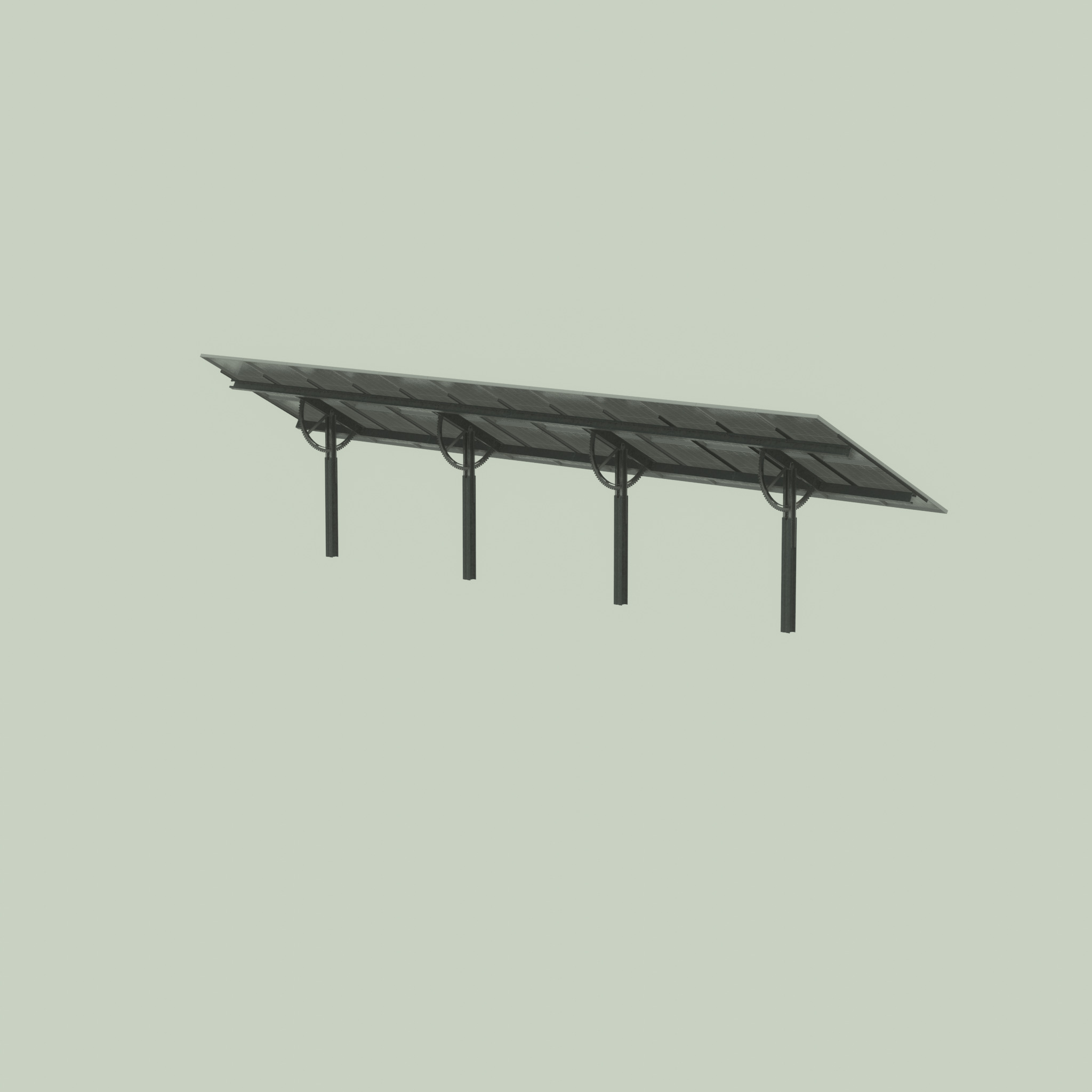 Agri-Photovoltaic Solar Panel 120 degrees 16m Low-poly 3D model_36