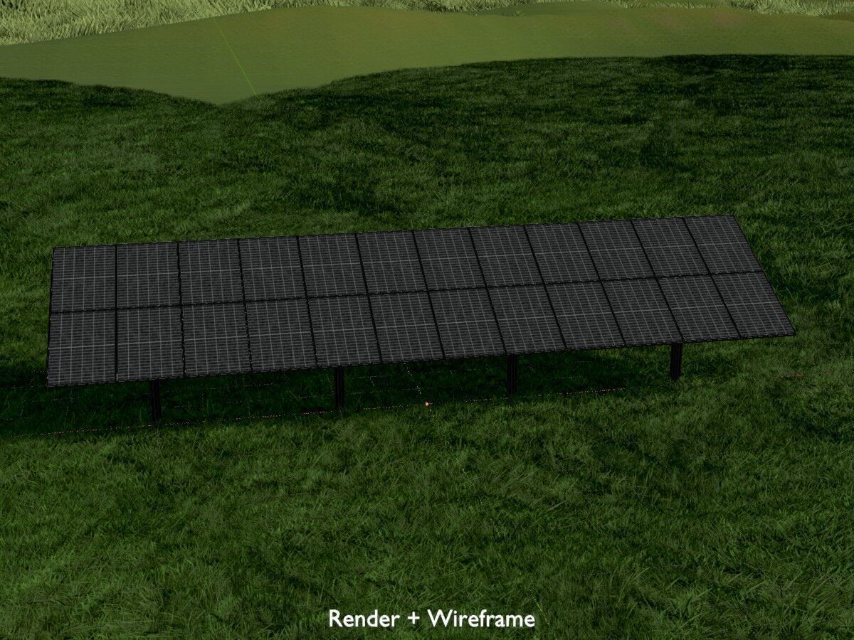 Agri-Photovoltaic Solar Panel 120 degrees 16m Low-poly 3D model_8