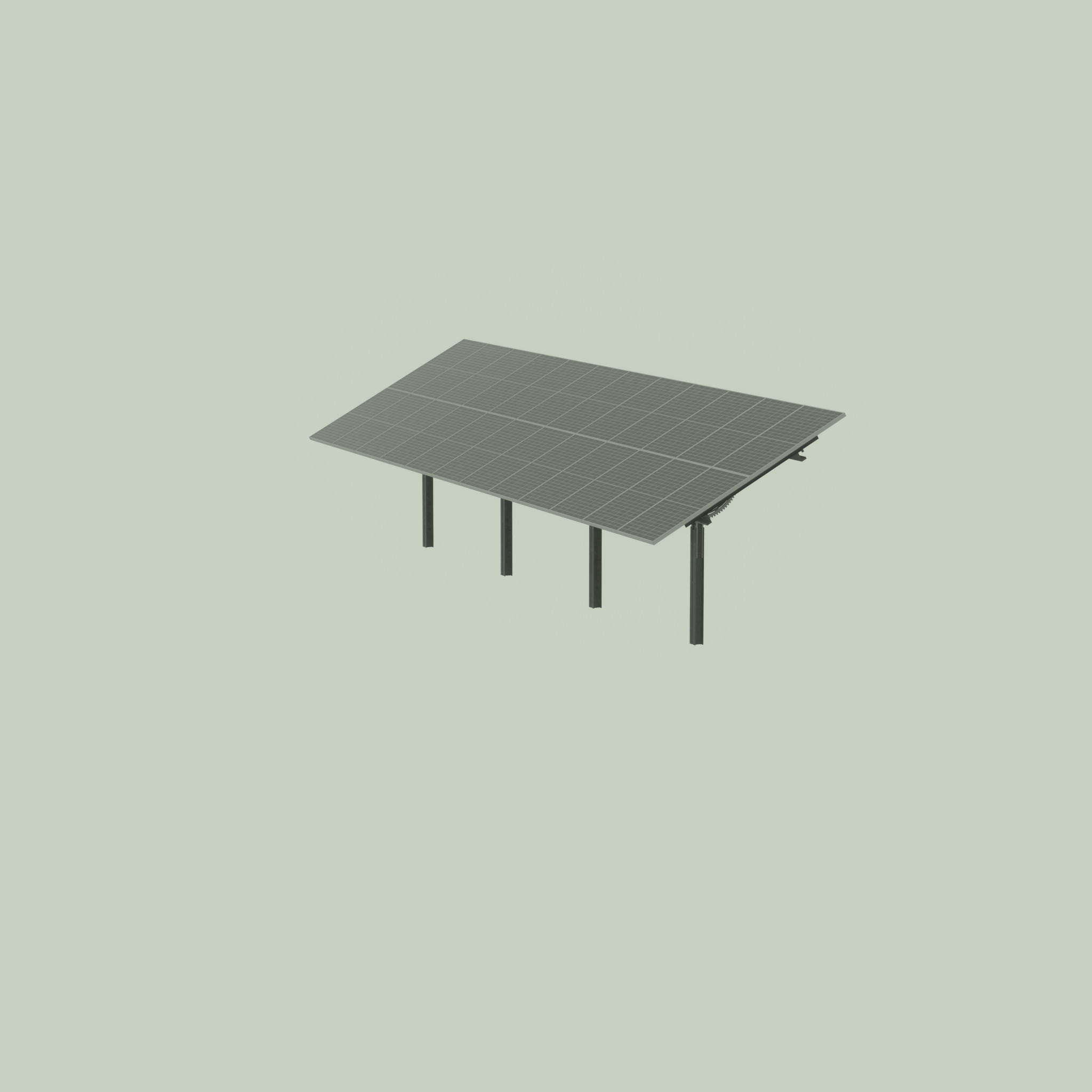 Agri-Photovoltaic Solar Panel 120 degrees 16m Low-poly 3D model_63