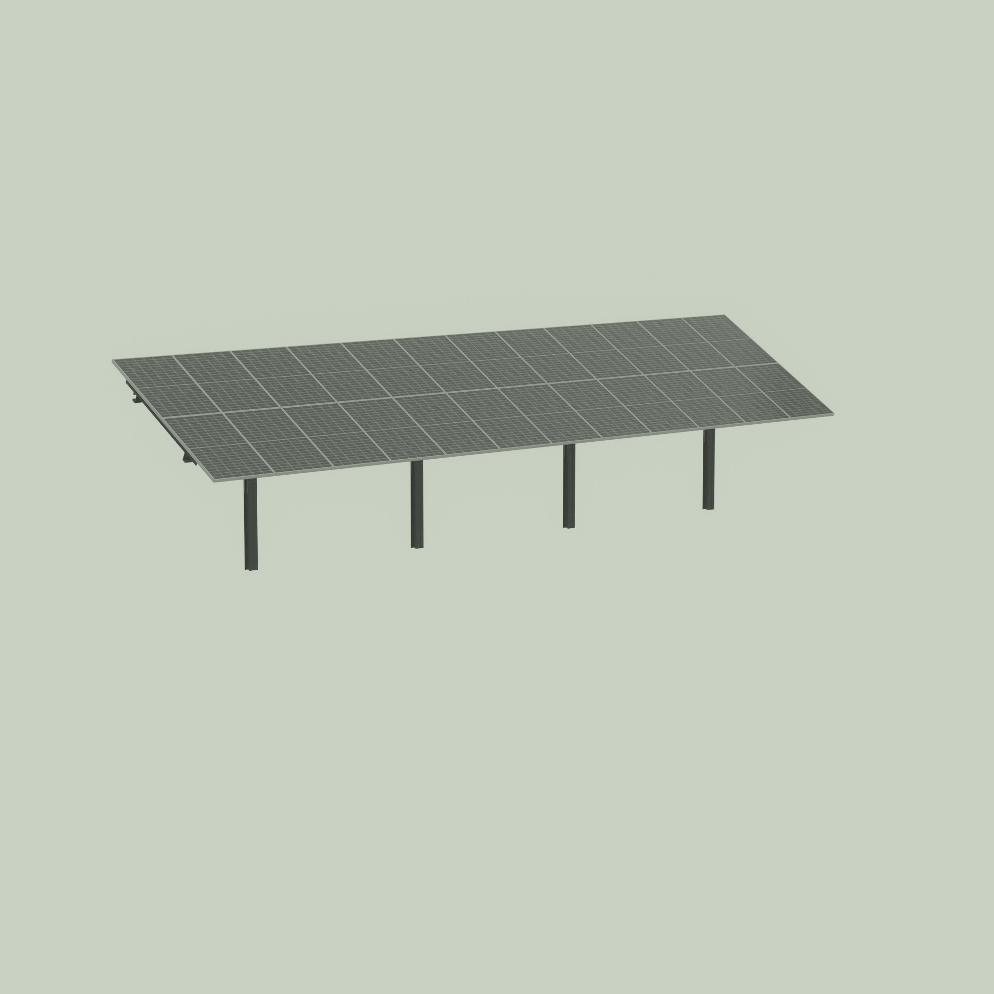 Agri-Photovoltaic Solar Panel 120 degrees 16m Low-poly 3D model_49