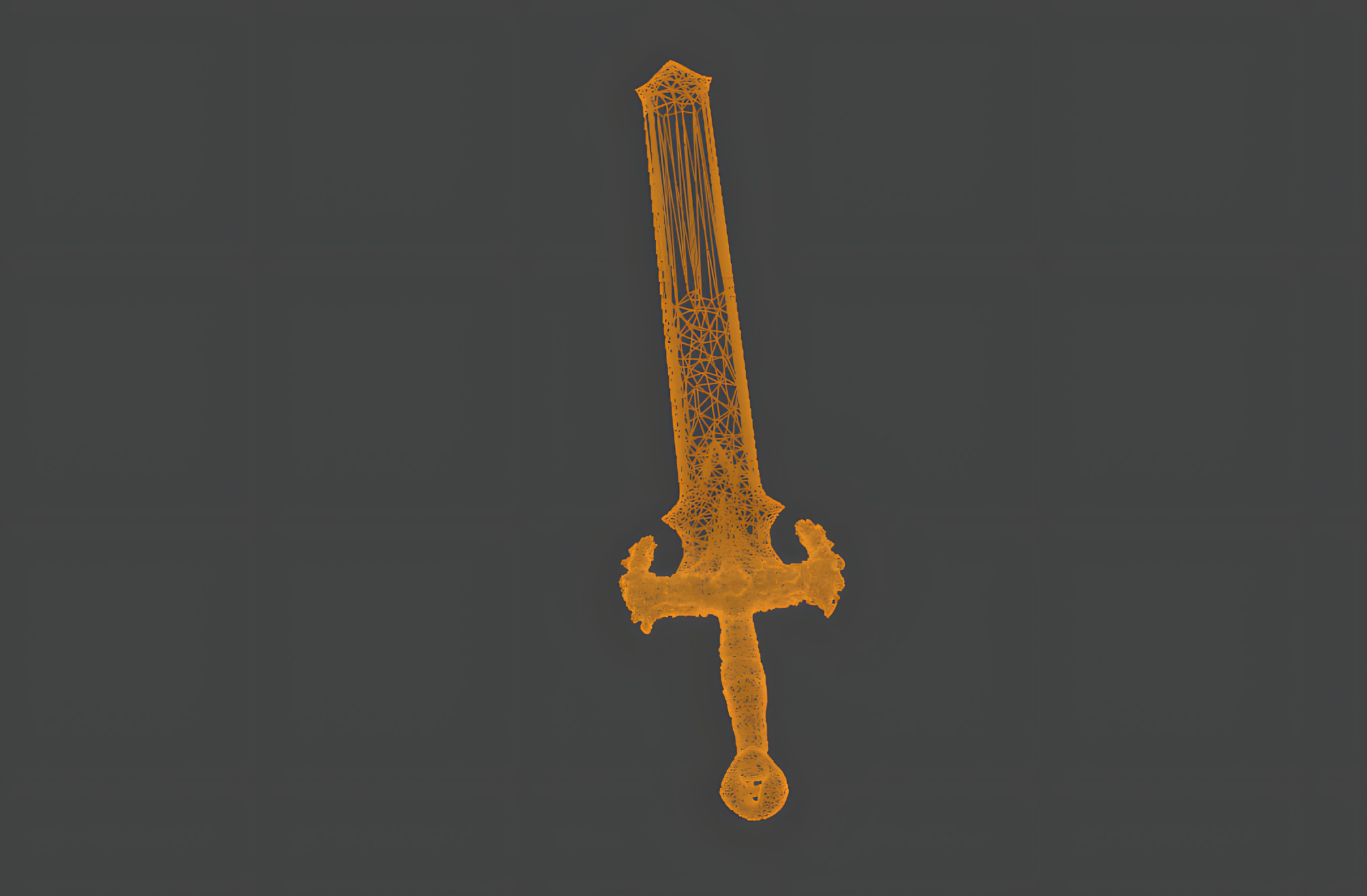 Elven Fantasy Sword - Game Ready Low-poly 3D model_4