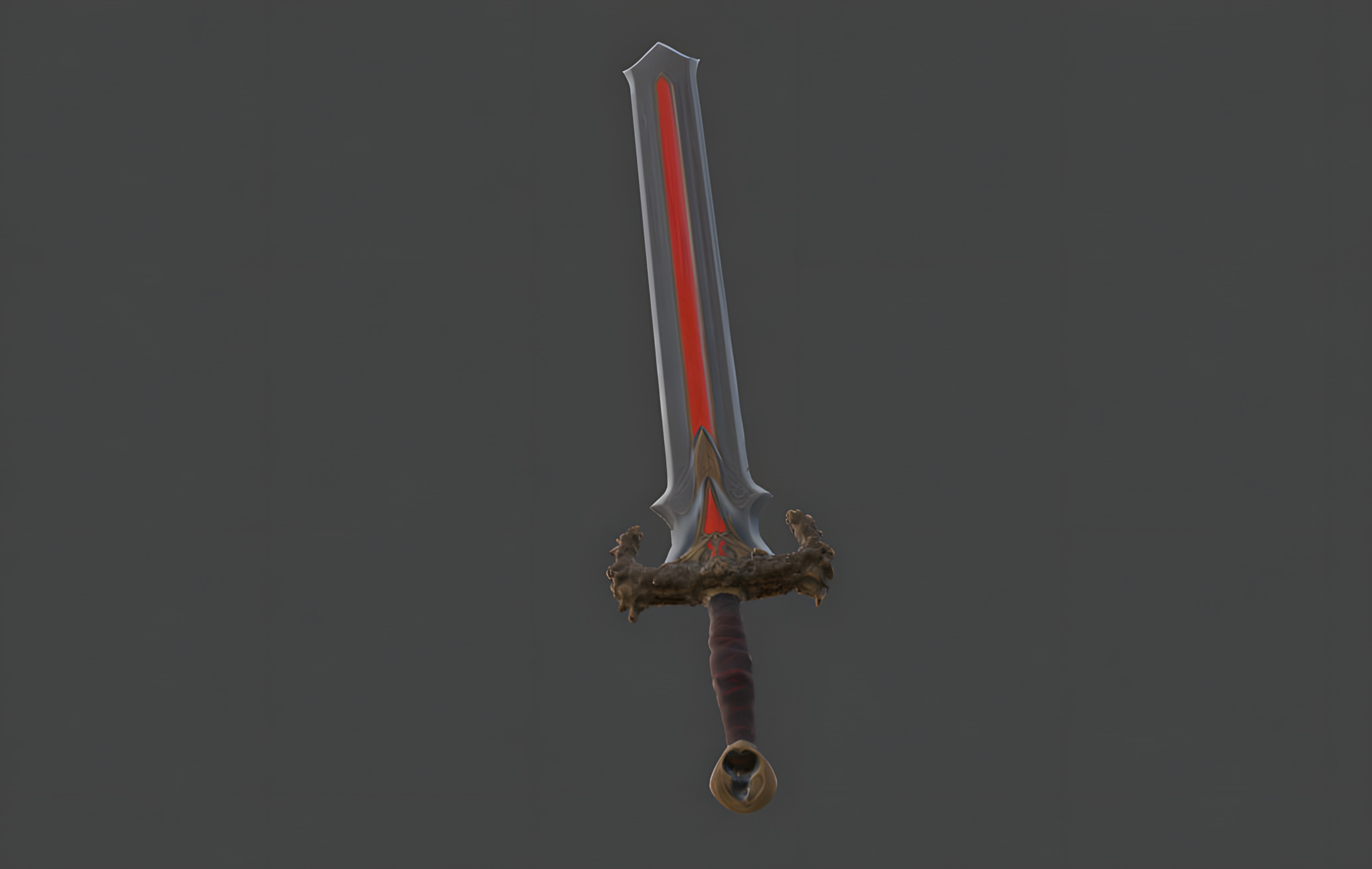 Elven Fantasy Sword - Game Ready Low-poly 3D model_1