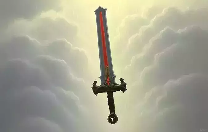 Elven Fantasy Sword - Game Ready