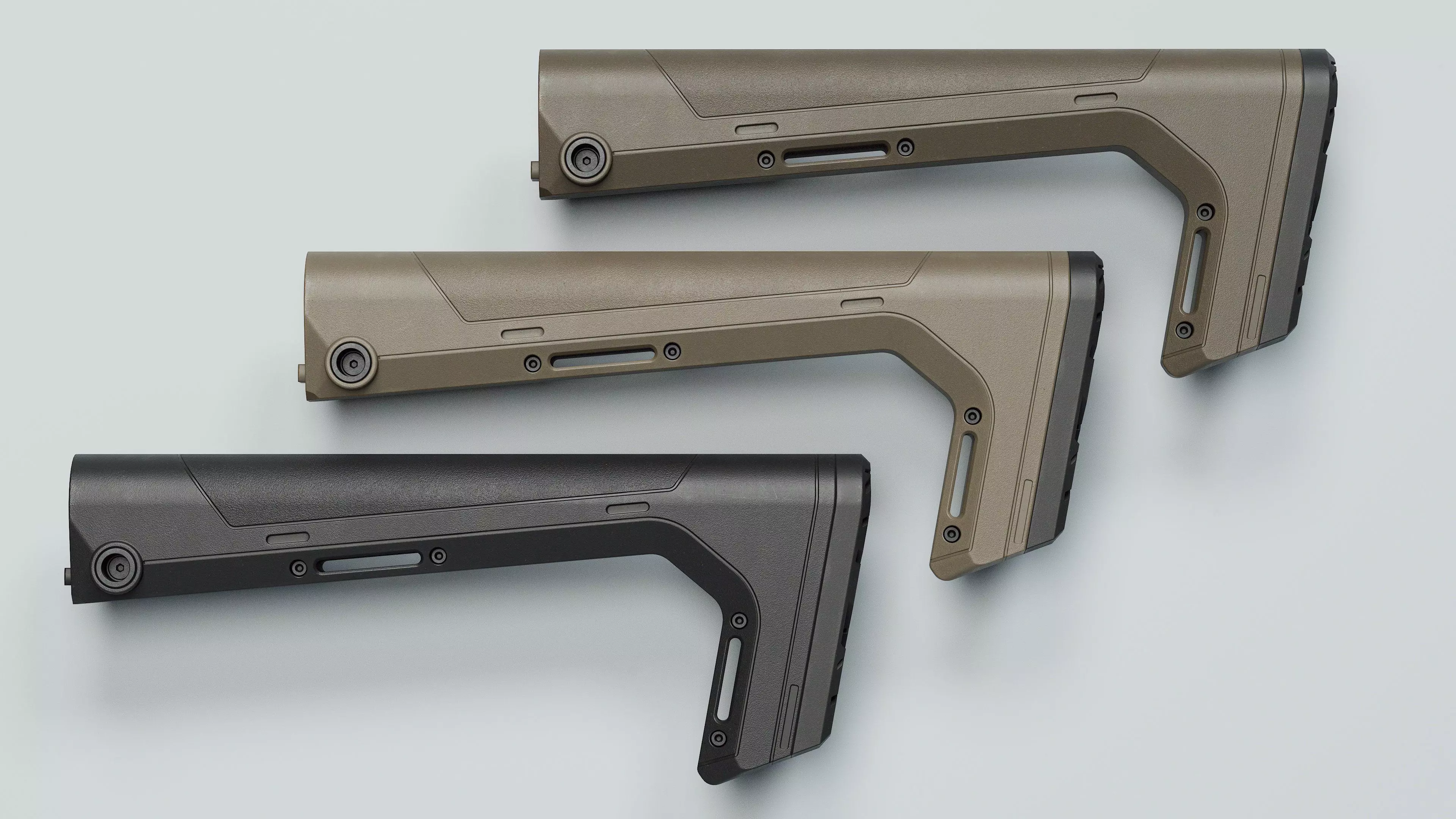 HRS Light Fixed Buttstock - Replica Low-poly 3D model_0