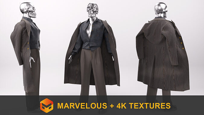 Casual suit outfit Low-poly 3D model