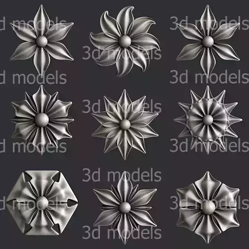 3d STL models for CNC router or 3dprinter Flowers P529 3D model