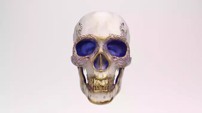Sculpted gold Skull