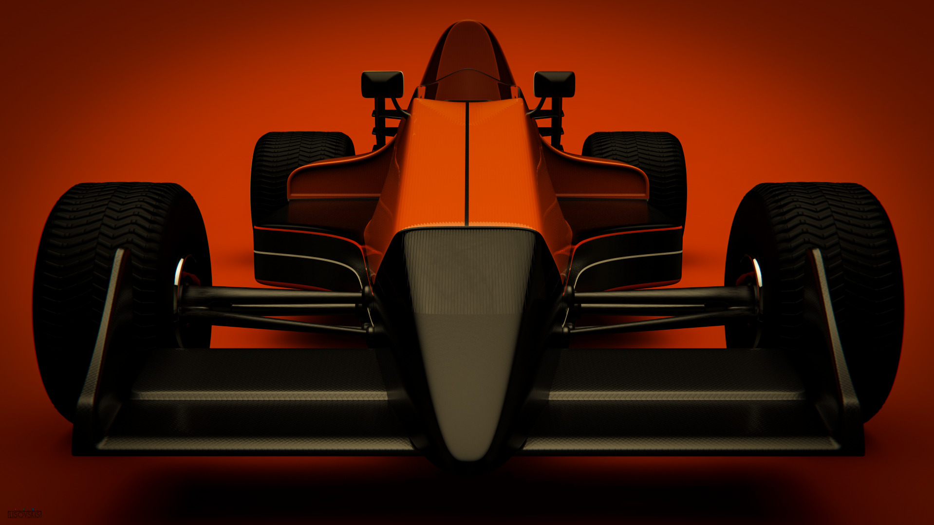 Retro Formula Car Low-poly 3D model_3