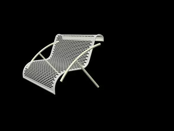 bench lounge chair 3D model_0