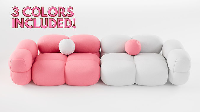 Modern Sofa - 3 Colors 3D model