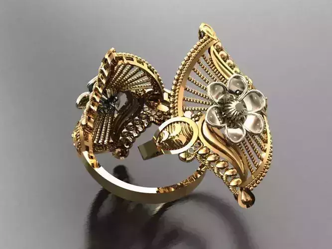 Ornate Floral Gold Ring