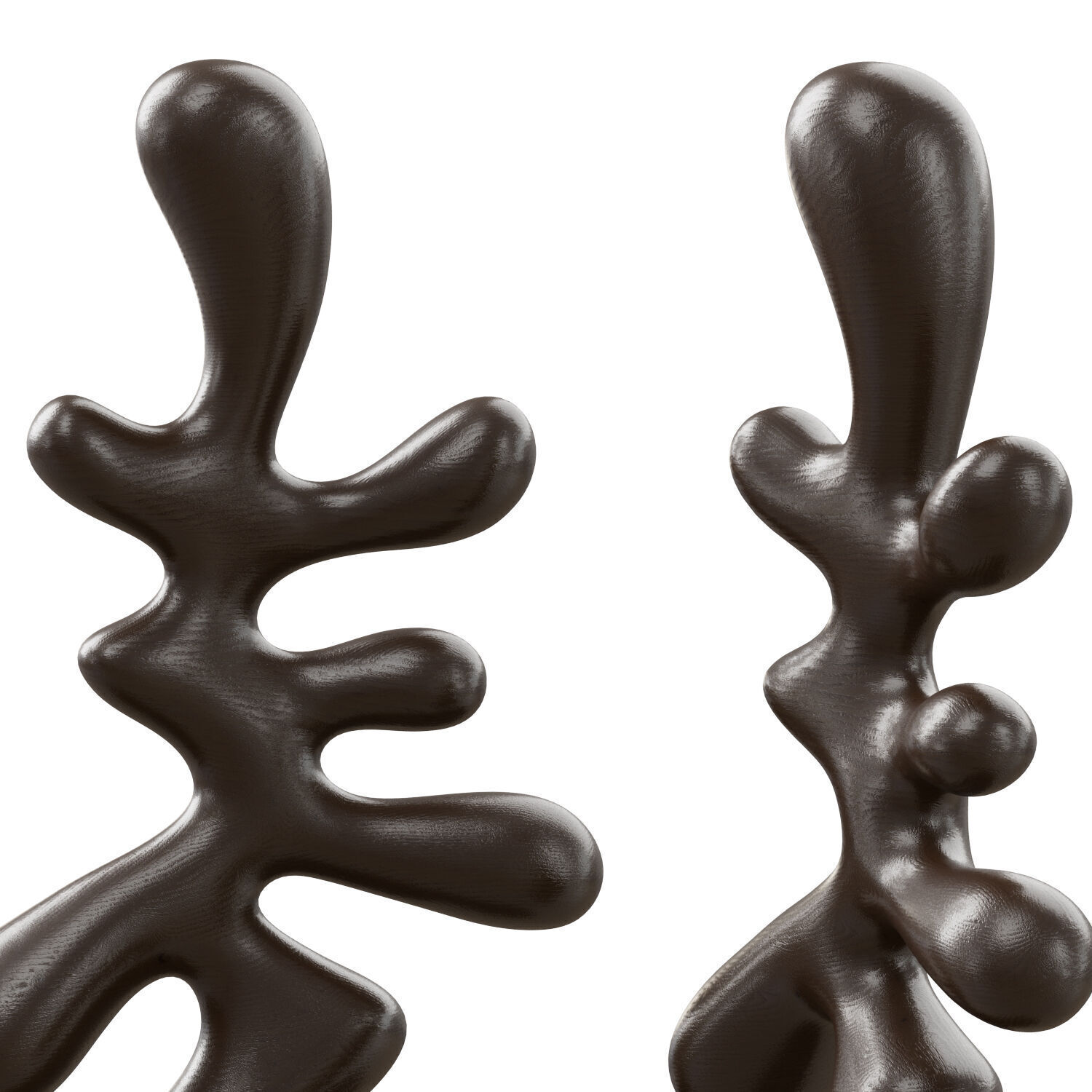 Abstract wood sculpture 3D model_2